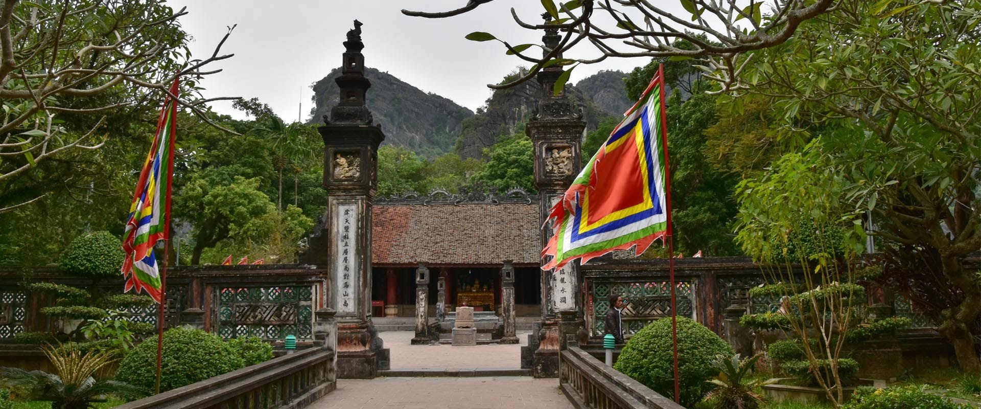 Group exploring Hoa Lu’s cultural sites on a guided Hoa Lu Tours with Legend Travel Group.