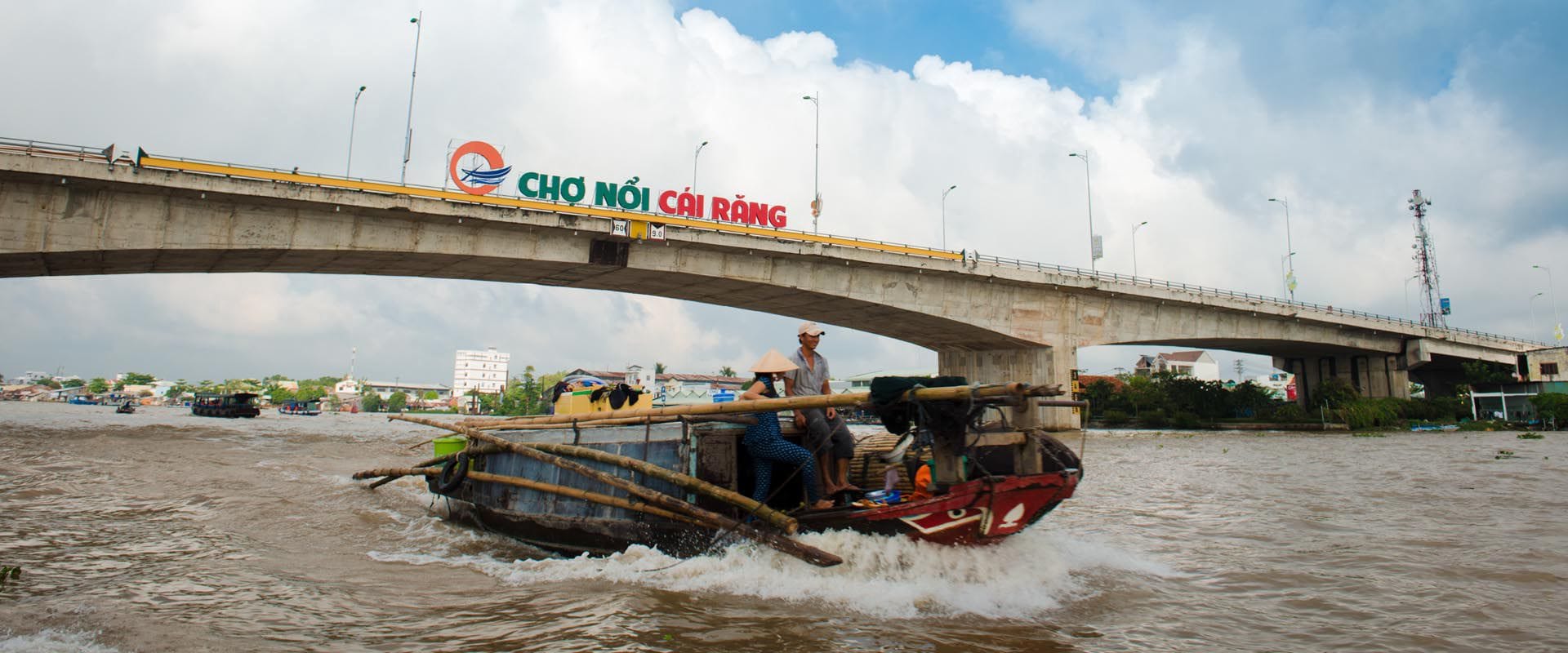 Tranquil Can Tho waterways in Vietnam for a Can Tho Travel banner by Legend Travel Group.