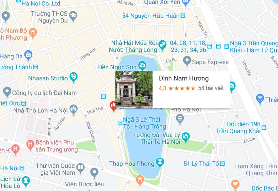 Location map for NAM HUONG Temple