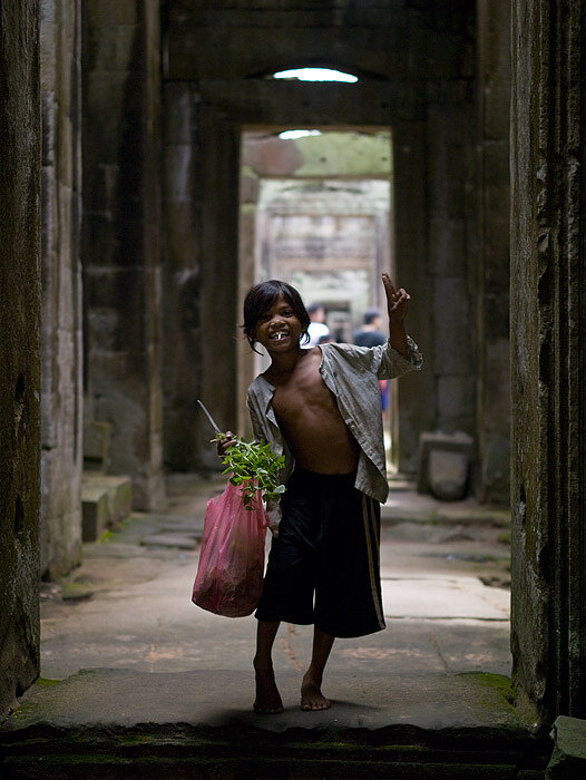 Local kid at Angkor Complex, Cambodia