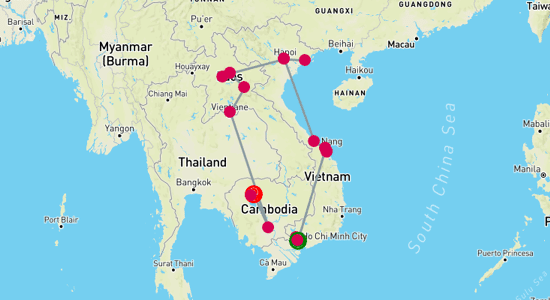 Map of Legendary of Indochina - 20 Days